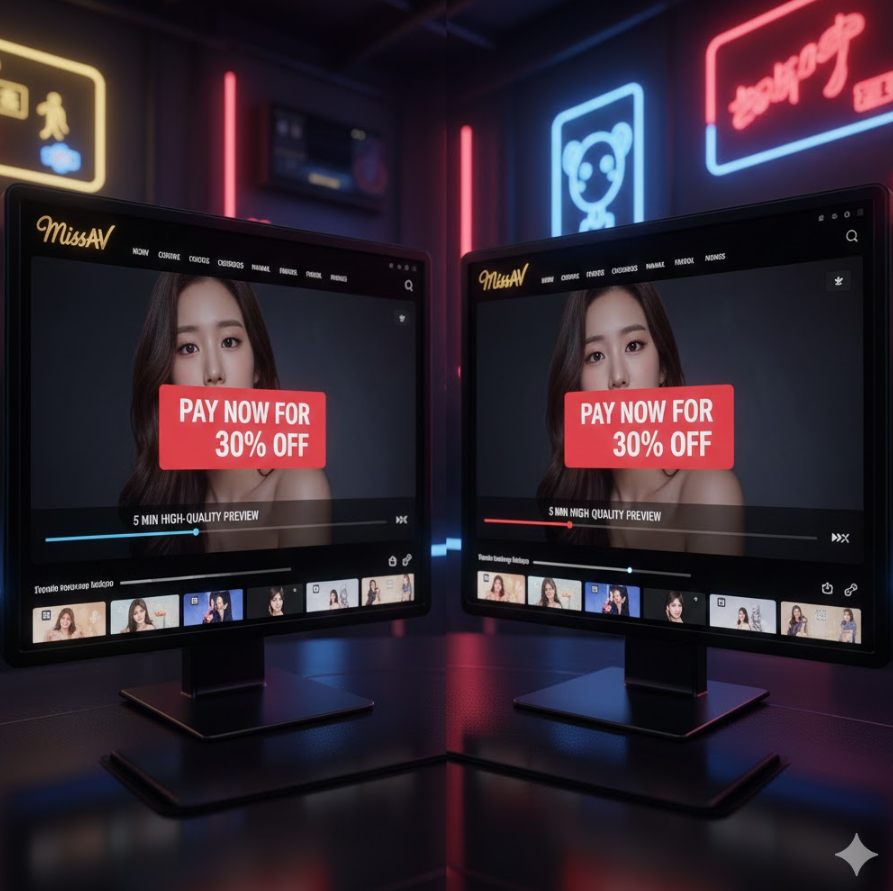 MissAV와 Jable TV 샘플 영상 플레이어 비교 이미지