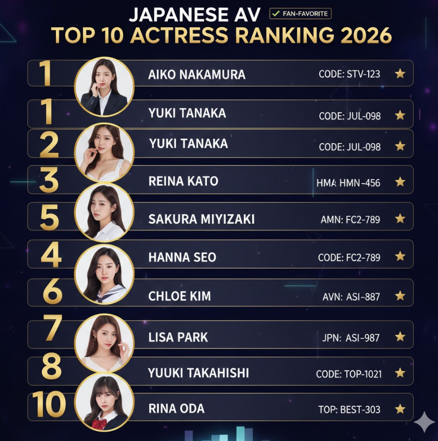 2026년 AV 배우 순위 TOP10 인포그래픽