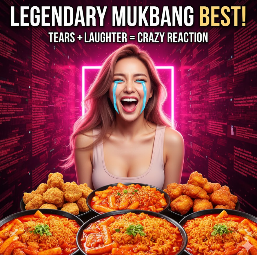 BJ가 맛있게 먹는 먹방 장면 BJ가 맛있게 먹는 먹방 장면