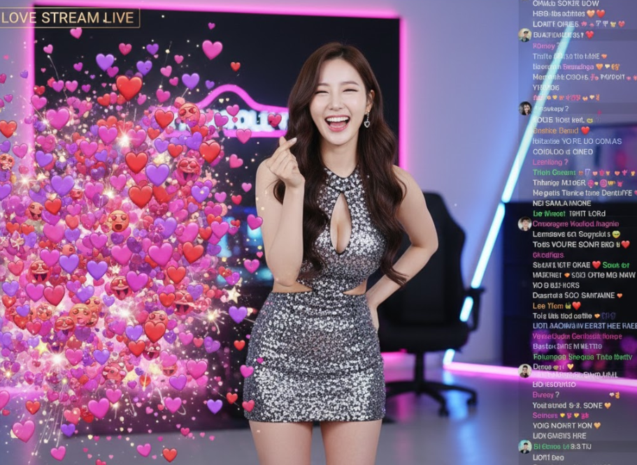 “BJ 사랑해”가 수백 번 도배된 화면과 BJ