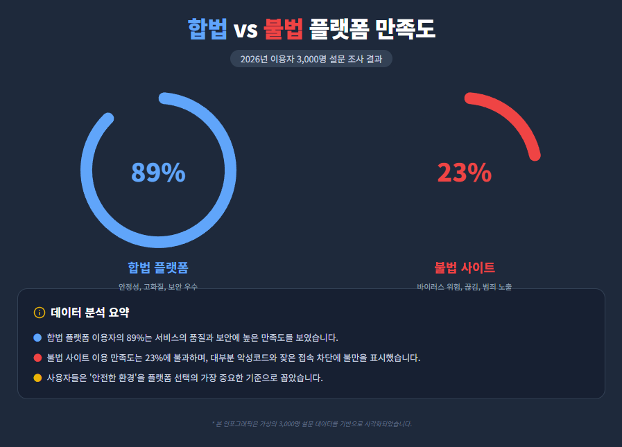 합법 vs 불법 플랫폼 만족도