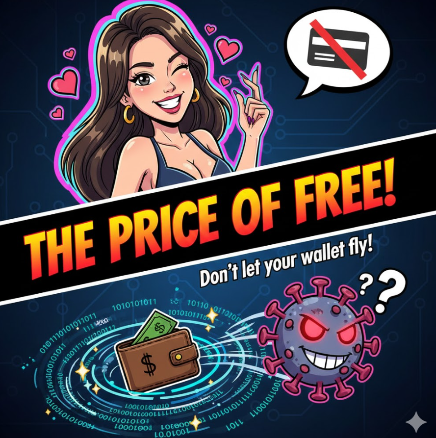 화려한 BJ 스트리밍 배너와 빨간 화살표로 이어진 도박 사이트, 지갑이 날아가는 코믹한 일러스트 화려한 BJ 스트리밍 배너와 빨간 화살표로 이어진 도박 사이트, 지갑이 날아가는 코믹한 일러스트