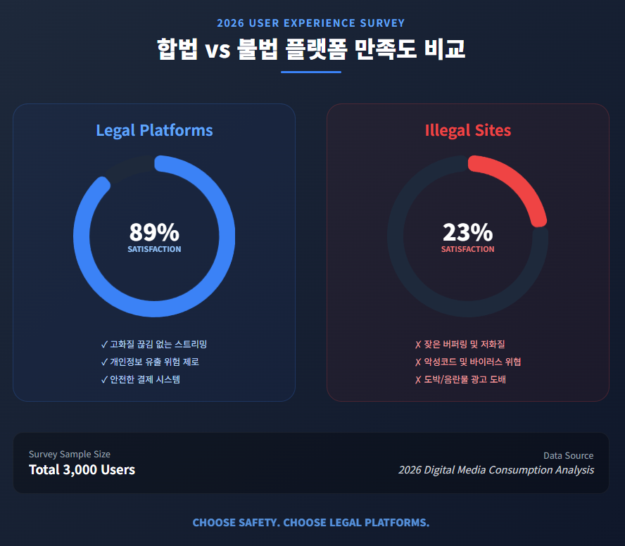 합법 vs 불법 플랫폼 만족도 비교