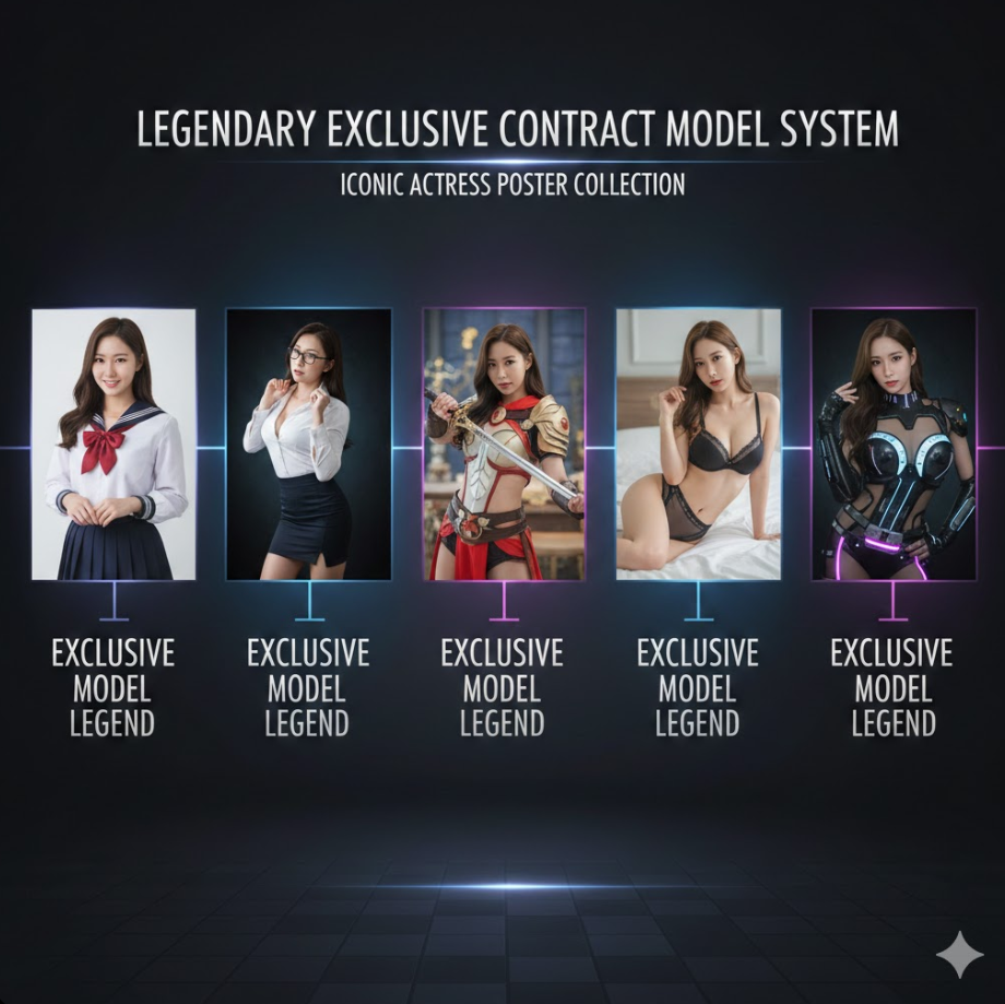 한 배우가 여러 시리즈에서 다른 컨셉으로 등장하는 사진들이 타임라인 형태로 배치되어 있고 한 배우가 여러 시리즈에서 다른 컨셉으로 등장하는 사진들이 타임라인 형태로 배치되어 있고