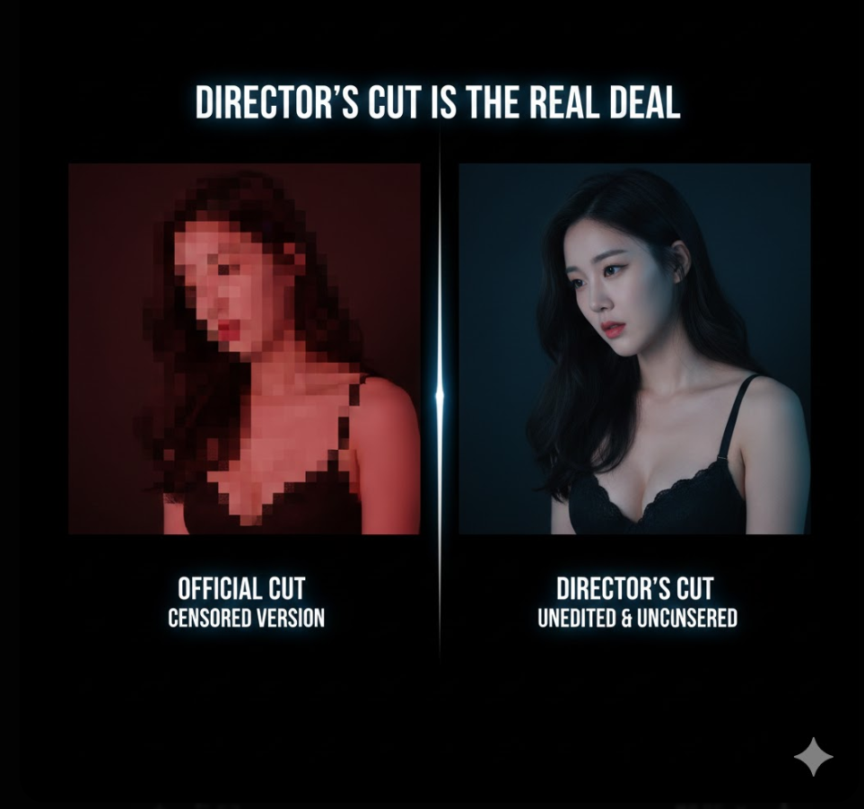 무삭제 레전드 야동 감독판과 공식판 비교 이미지로, 동일 장면의 모자이크 버전과 무삭제 버전이 좌우로 배치되어 있고 무삭제 레전드 야동 감독판과 공식판 비교 이미지로, 동일 장면의 모자이크 버전과 무삭제 버전이 좌우로 배치되어 있고