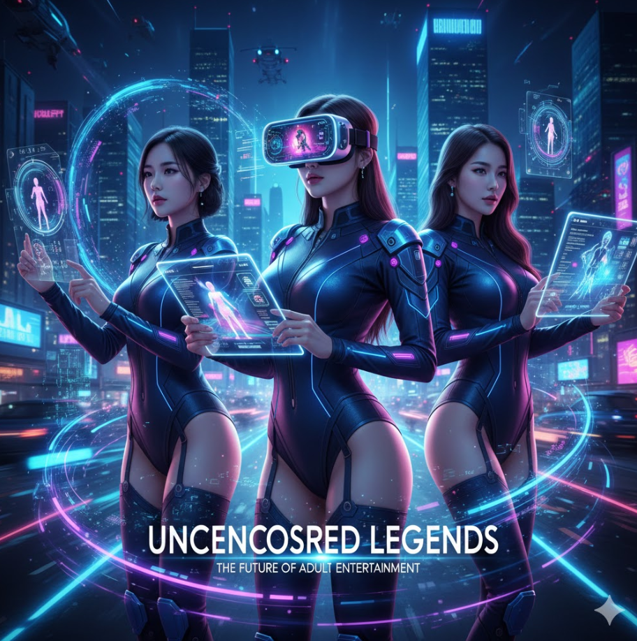 : VR(가상현실), 홀로그램 디스플레이, 사이버펑크 스타일의 도시 배경을 통해 초고화질 무삭제 콘텐츠가 단순한 영상을 넘어 몰입형 경험으로 진화할 것임을 암시합니다. : VR(가상현실), 홀로그램 디스플레이, 사이버펑크 스타일의 도시 배경을 통해 초고화질 무삭제 콘텐츠가 단순한 영상을 넘어 몰입형 경험으로 진화할 것임을 암시합니다.