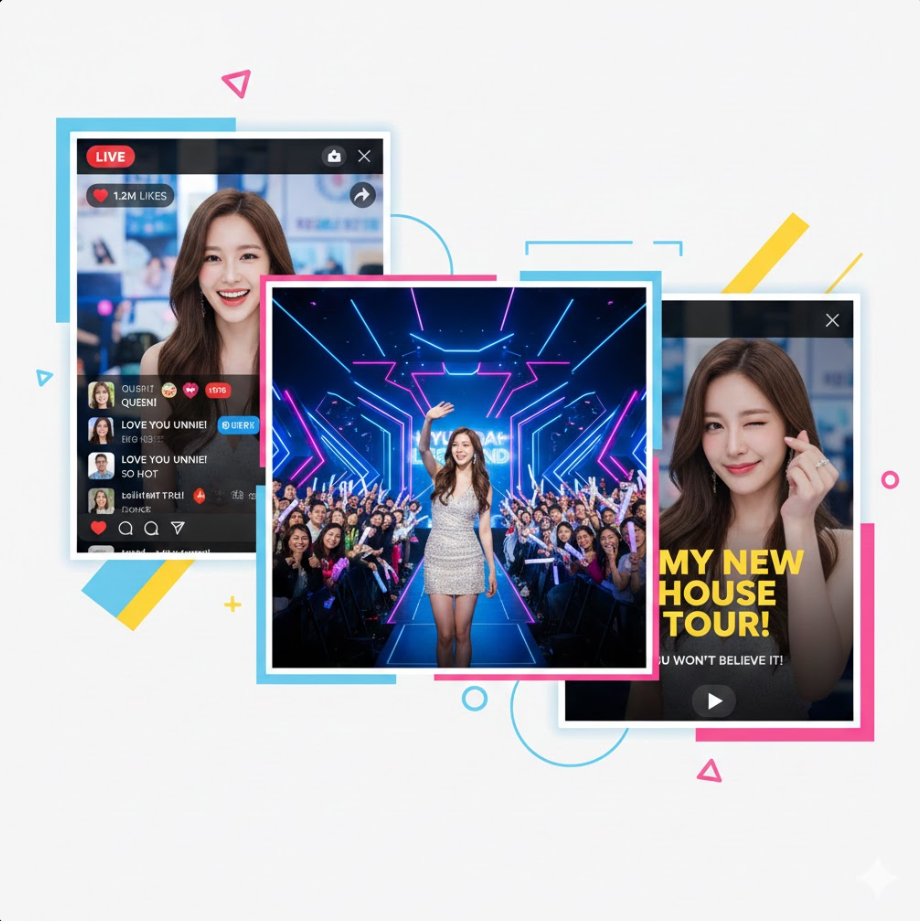 2026년 현대 역대급 레전드 AV 배우 소셜 미디어 활동 화면 콜라주로