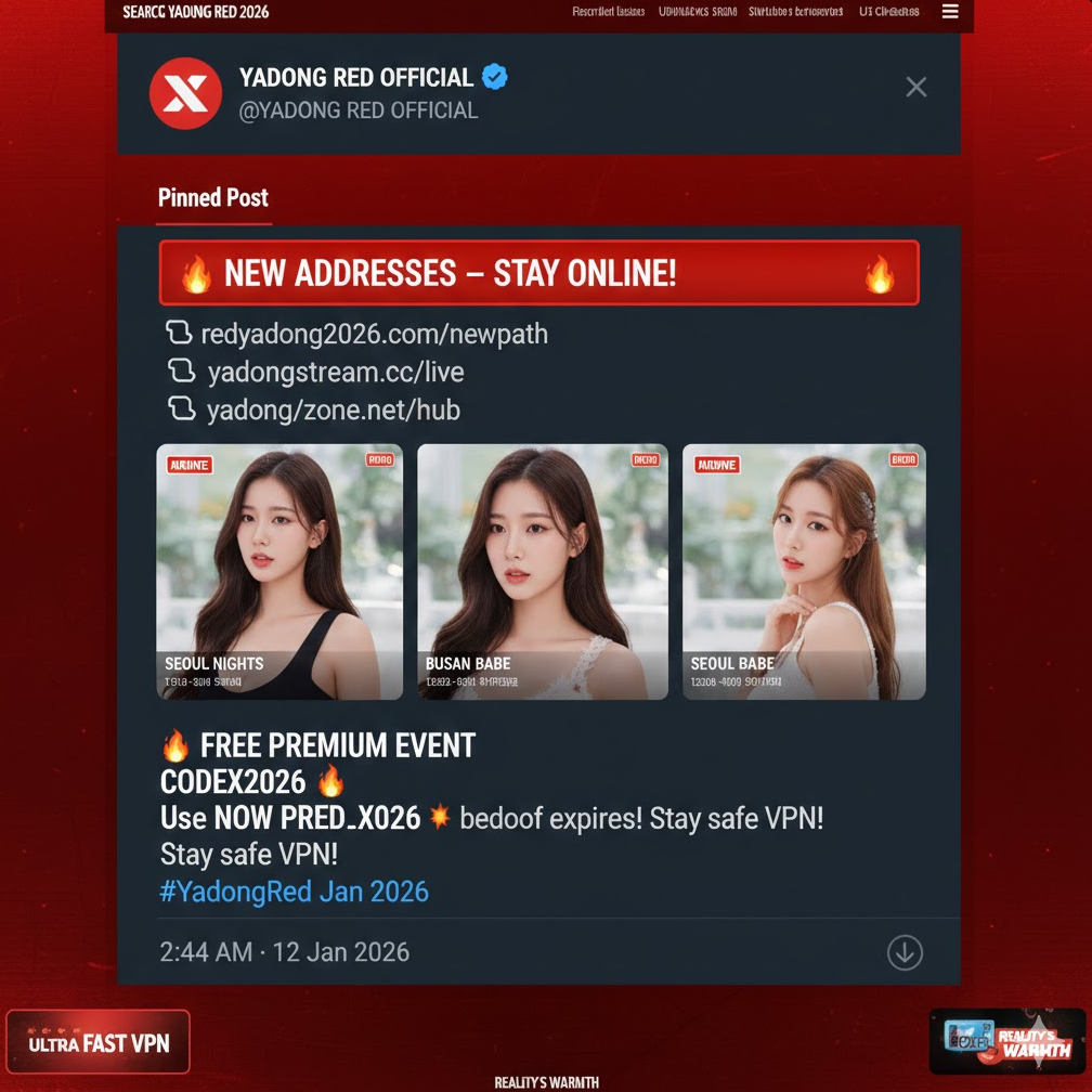 레드야동 공식 X 계정 핀 트윗 캡처 – 새 주소 리스트 + 미리보기 썸네일 + 이벤트 코드 포함된 화면 alt: "레드야동 공식 X 핀 트윗 최신 주소 업데이트"